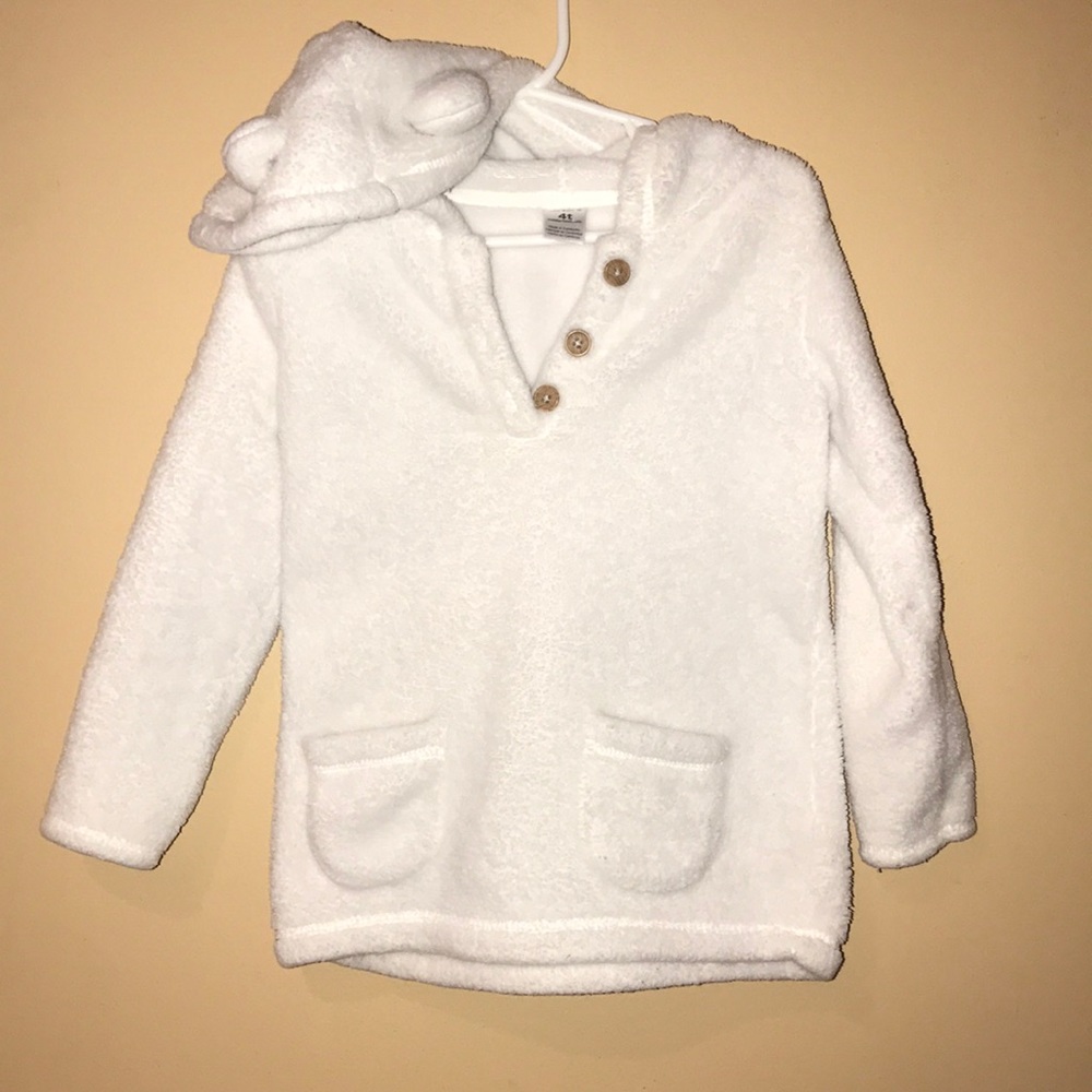 Warm hoodie sweatshirt 4T with Teddy bear ears